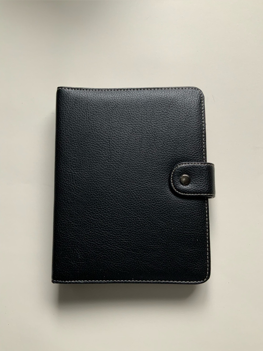 Black Faux Leather Organizer Binder - Professional Home Office Folder